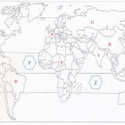 Quel est le pays représenté par la lettre A sur ce planisphère ?