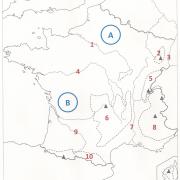 Sur cette carte de France, où est située la Garonne ? (cliquez sur la carte pour l'agrandir)