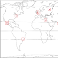 Sur ce planisphère (cliquez sur l'image pour l'agrandir), où est située la ville de Tokyo ?
