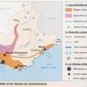 Quelles sont les principales aires urbaines de la région PACA ? (cliquez sur le schéma)